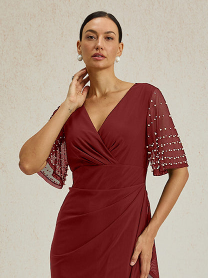 A-Linien-Kleid aus Rosettenspitze mit Paillettenverzierung
