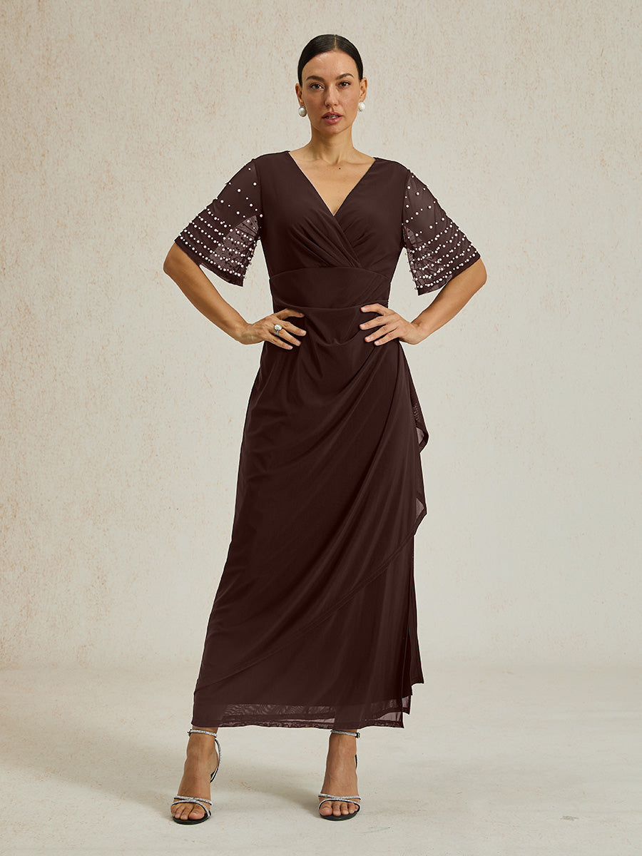 A-Linien-Kleid aus Rosettenspitze mit Paillettenverzierung
