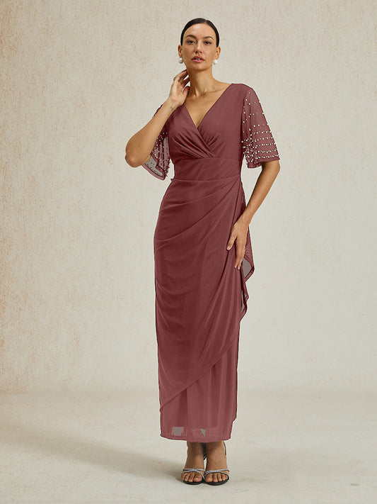 A-Linien-Kleid aus Rosettenspitze mit Paillettenverzierung