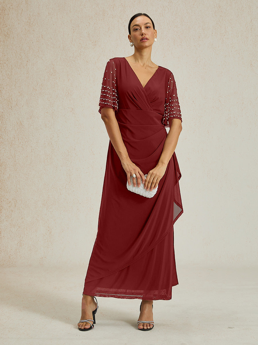 A-Linien-Kleid aus Rosettenspitze mit Paillettenverzierung