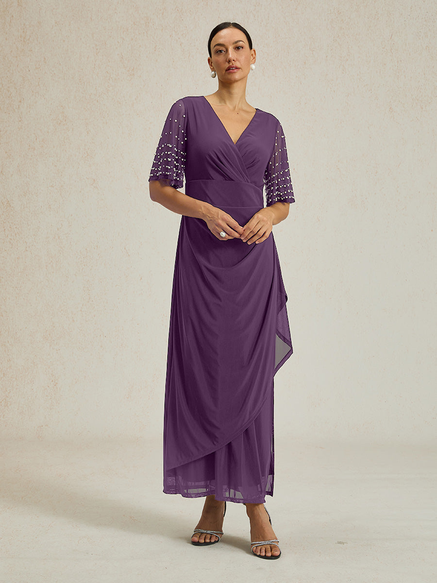 A-Linien-Kleid aus Rosettenspitze mit Paillettenverzierung