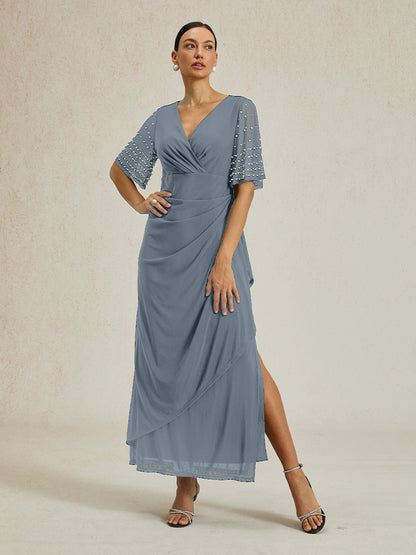 A-Linien-Kleid aus Rosettenspitze mit Paillettenverzierung