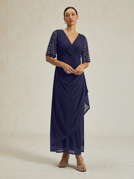 A-Linien-Kleid aus Rosettenspitze mit Paillettenverzierung