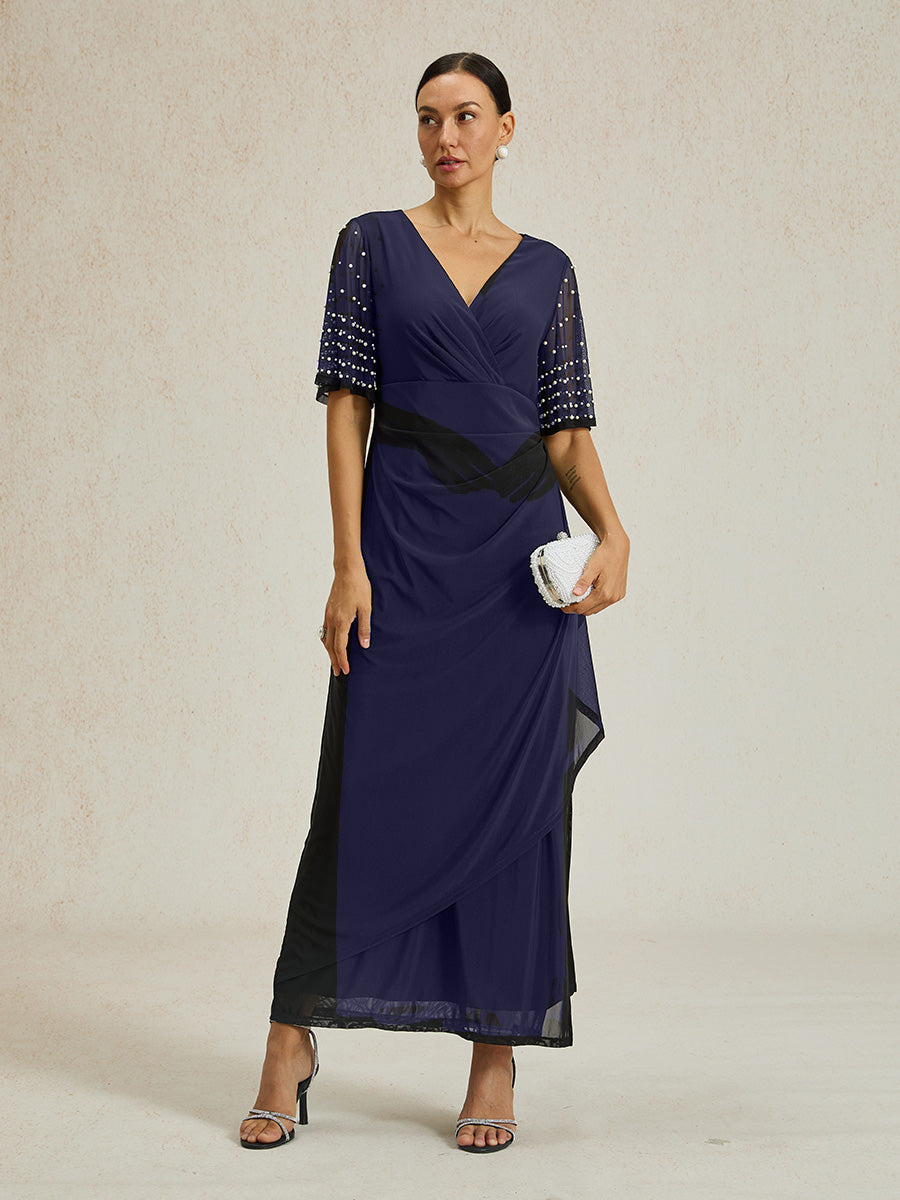 A-Linien-Kleid aus Rosettenspitze mit Paillettenverzierung