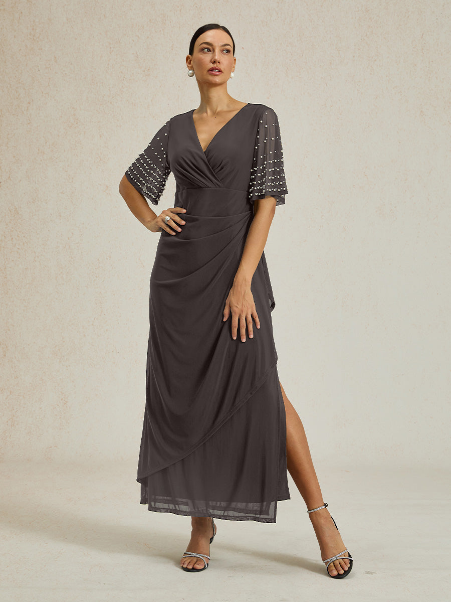 A-Linien-Kleid aus Rosettenspitze mit Paillettenverzierung