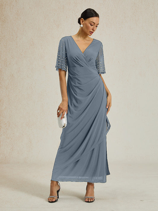 A-Linien-Kleid aus Rosettenspitze mit Paillettenverzierung