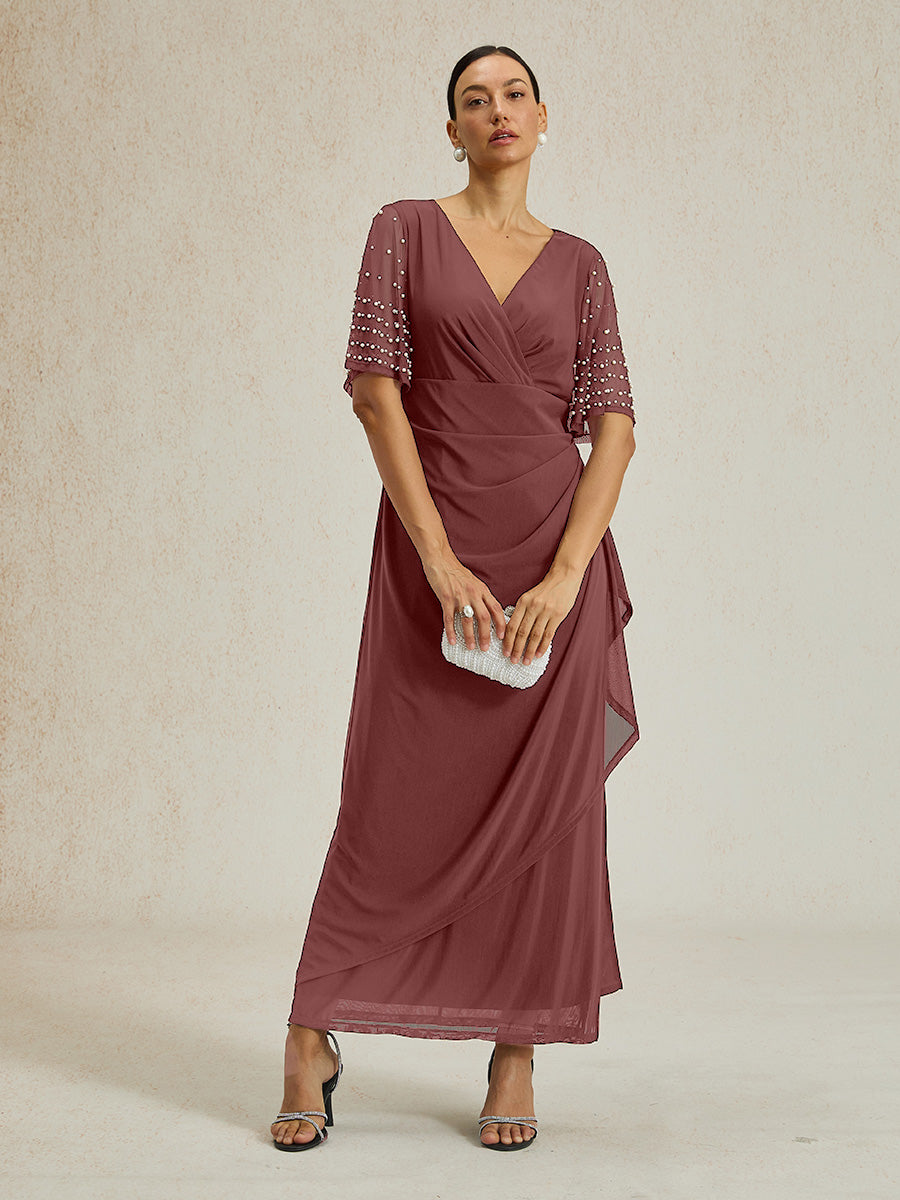 A-Linien-Kleid aus Rosettenspitze mit Paillettenverzierung