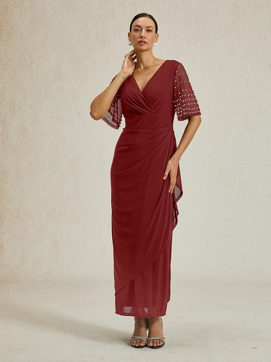 A-Linien-Kleid aus Rosettenspitze mit Paillettenverzierung