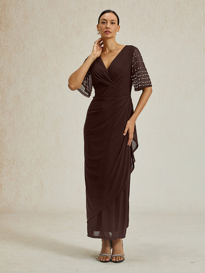 A-Linien-Kleid aus Rosettenspitze mit Paillettenverzierung