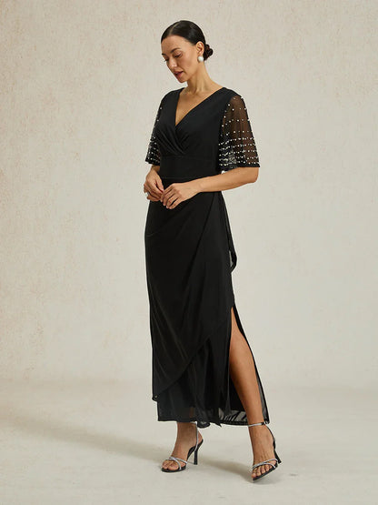 A-Linien-Kleid aus Rosettenspitze mit Paillettenverzierung