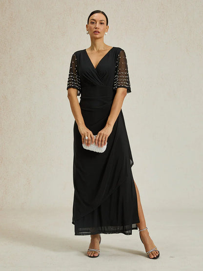A-Linien-Kleid aus Rosettenspitze mit Paillettenverzierung