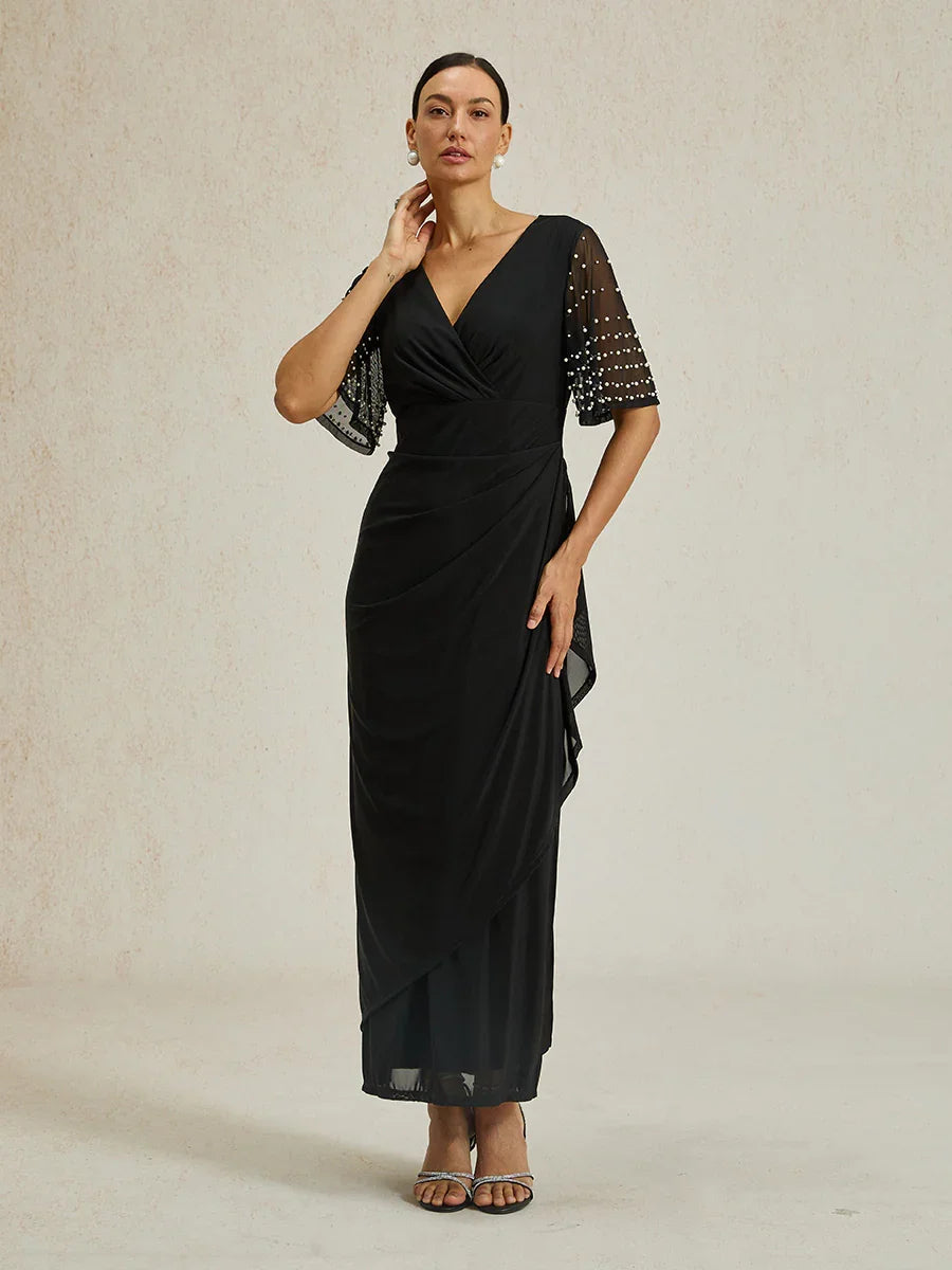 A-Linien-Kleid aus Rosettenspitze mit Paillettenverzierung