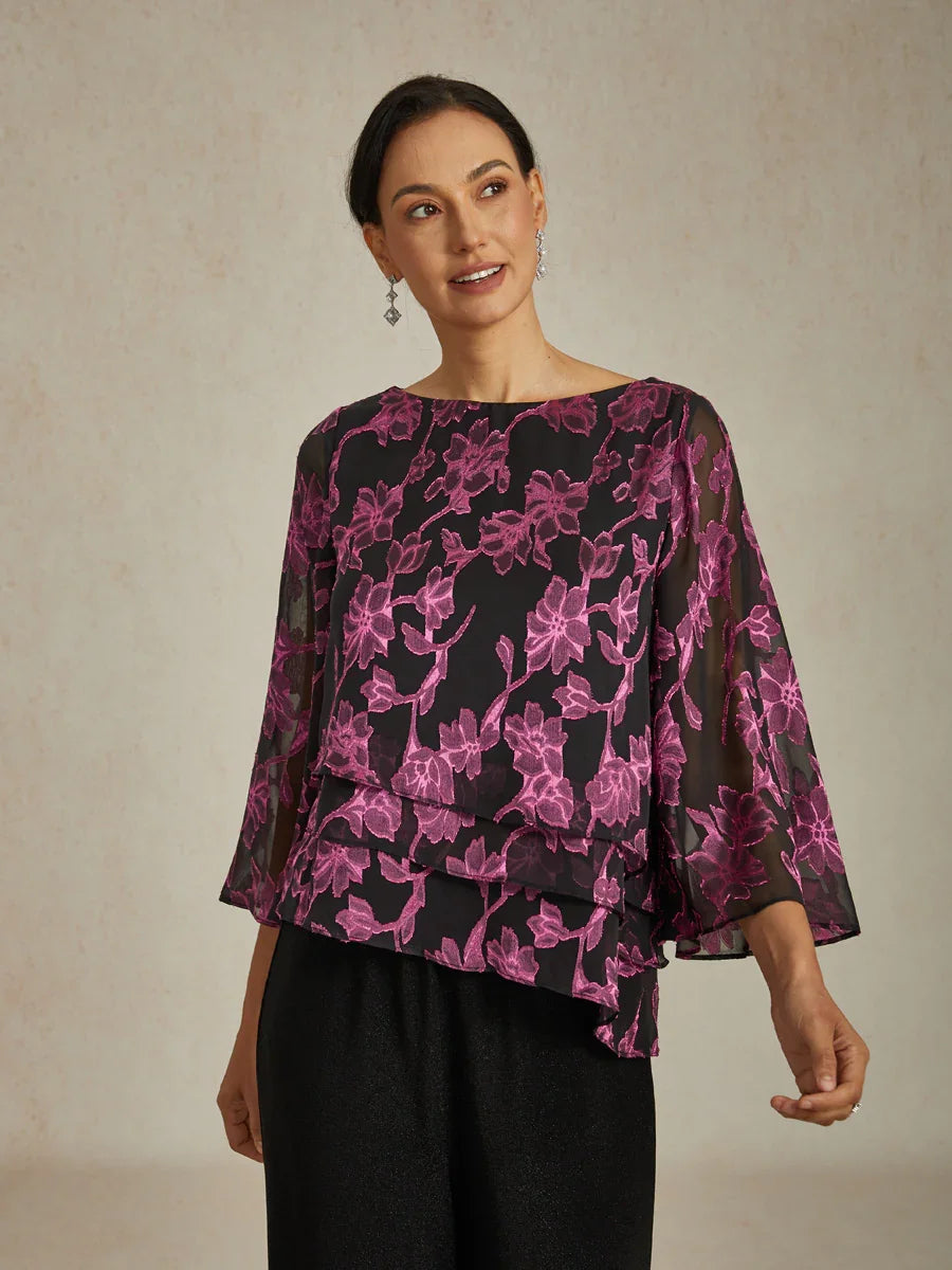 Chiffonbluse mit Blumenmuster