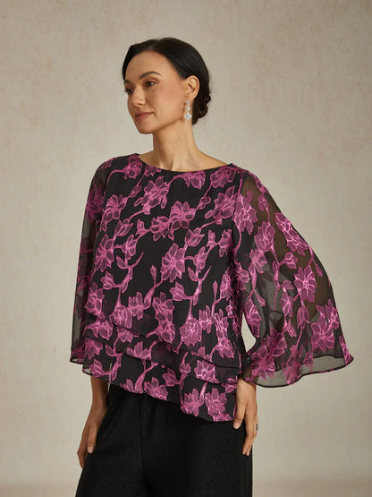 Chiffonbluse mit Blumenmuster