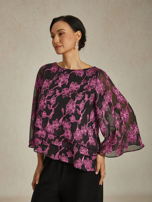 Chiffonbluse mit Blumenmuster