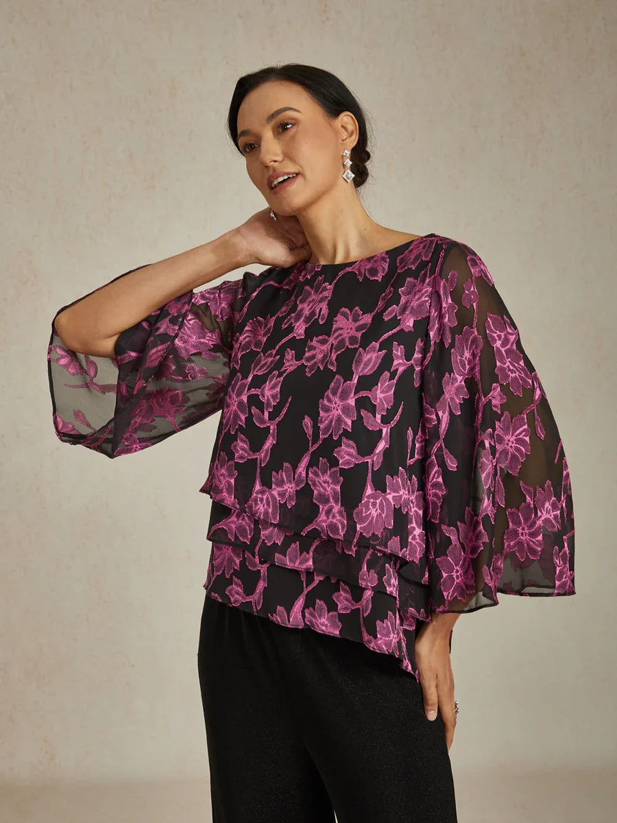 Chiffonbluse mit Blumenmuster
