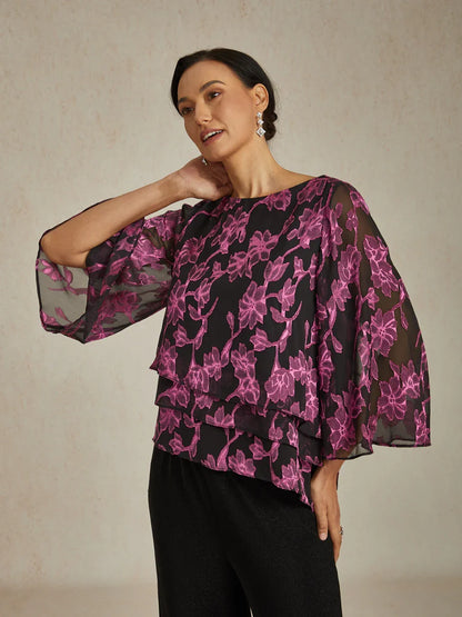 Chiffonbluse mit Blumenmuster