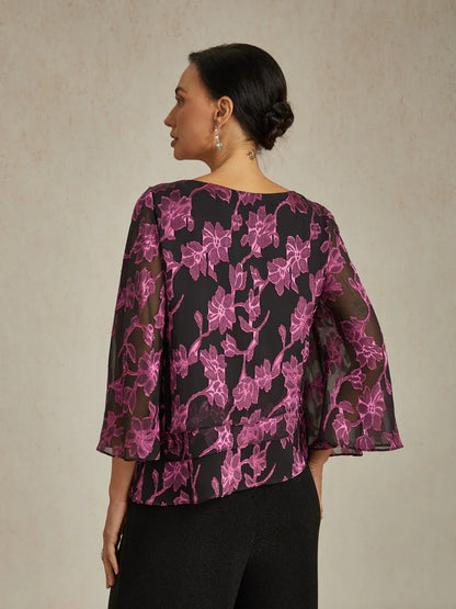 Chiffonbluse mit Blumenmuster