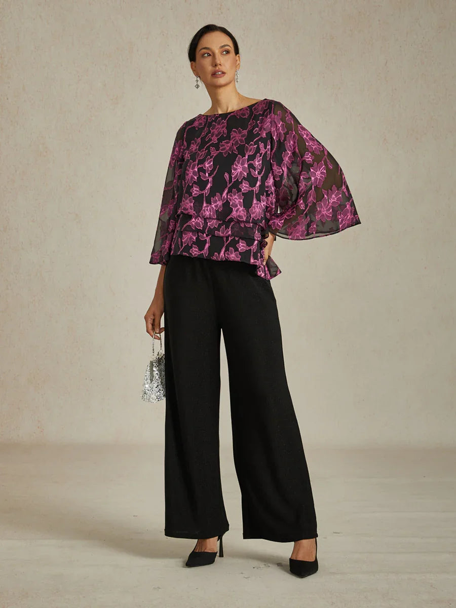 Chiffonbluse mit Blumenmuster