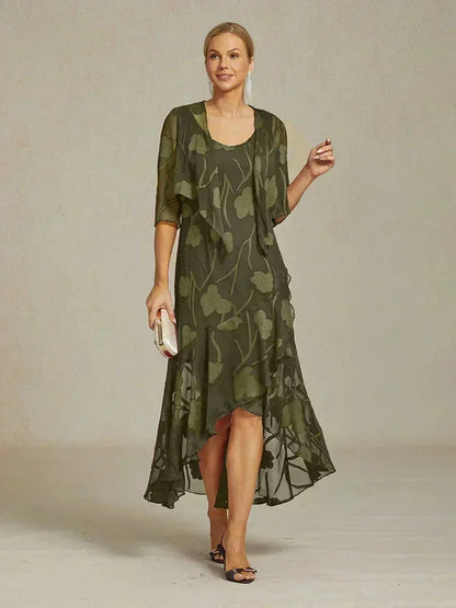 Bloemenprint doorschijnende chiffon 3/4 mouw cardigan