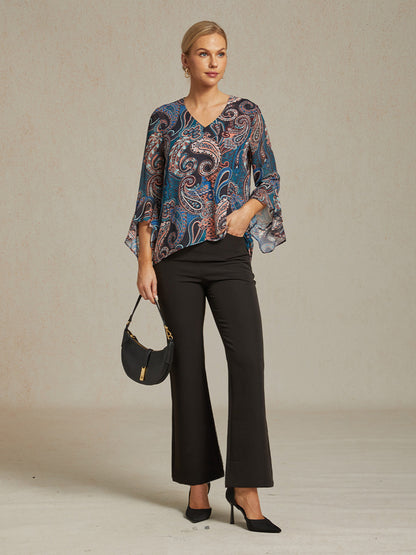 High Stretch Bootcut Pants with Slimming Leg Shape and Mid Rise with Pockets