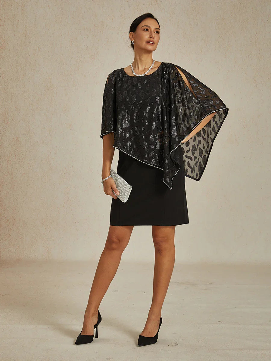 A-Linien-Kleid aus Rosettenspitze mit Paillettenverzierung