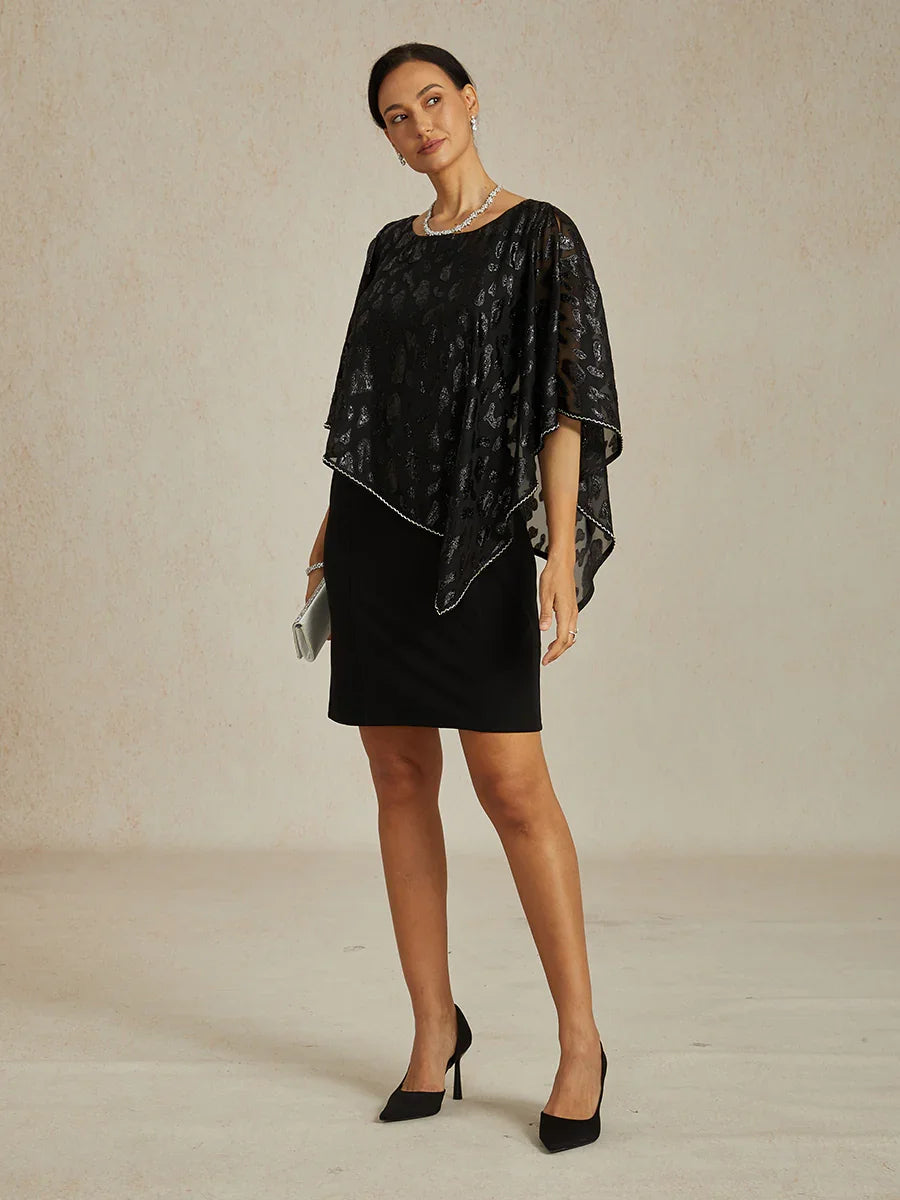 A-Linien-Kleid aus Rosettenspitze mit Paillettenverzierung