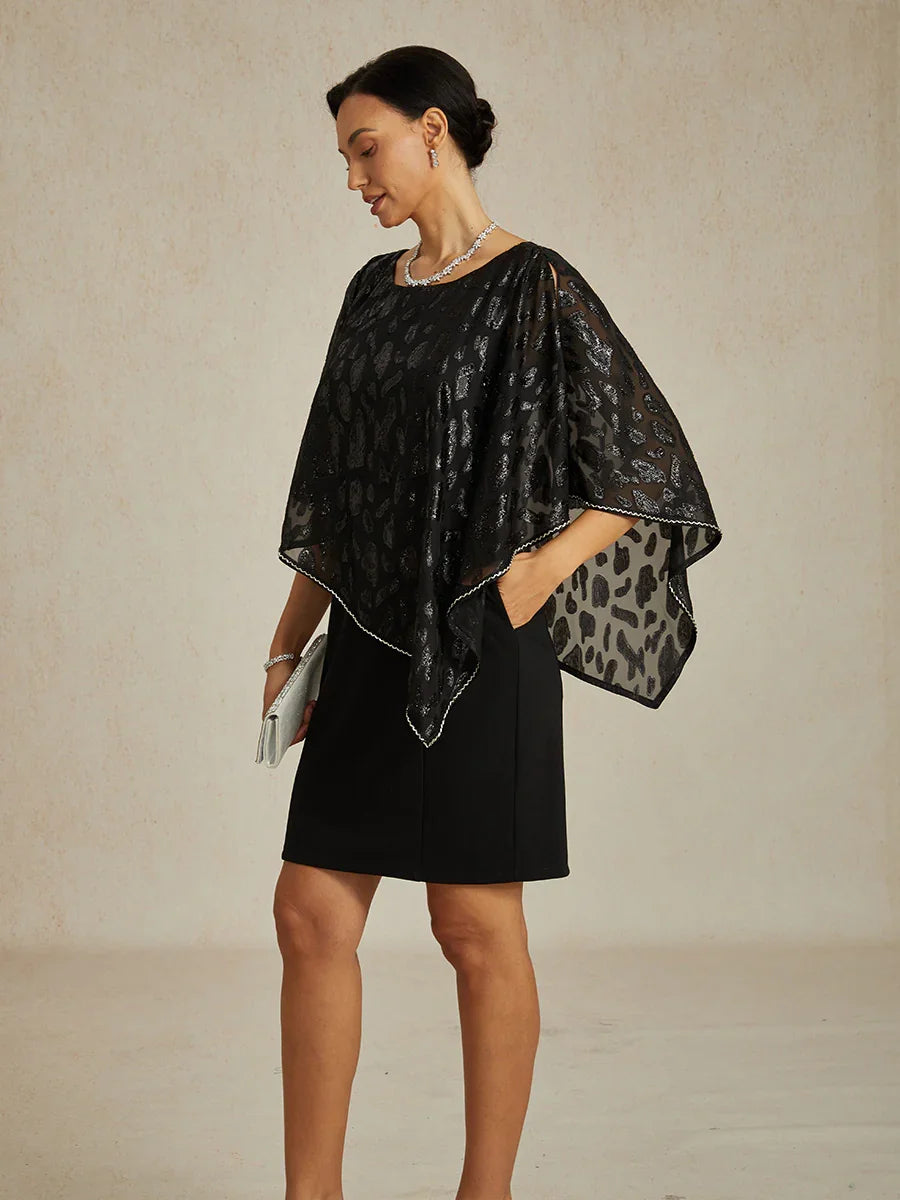 A-Linien-Kleid aus Rosettenspitze mit Paillettenverzierung