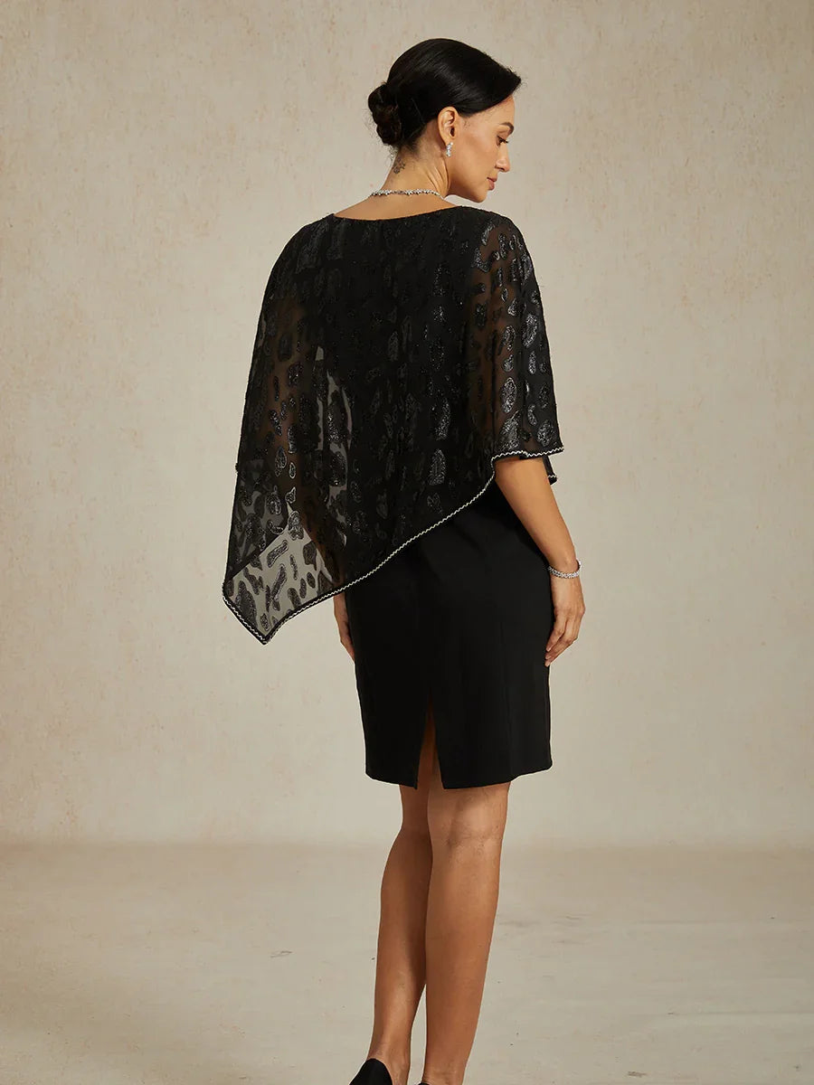 A-Linien-Kleid aus Rosettenspitze mit Paillettenverzierung