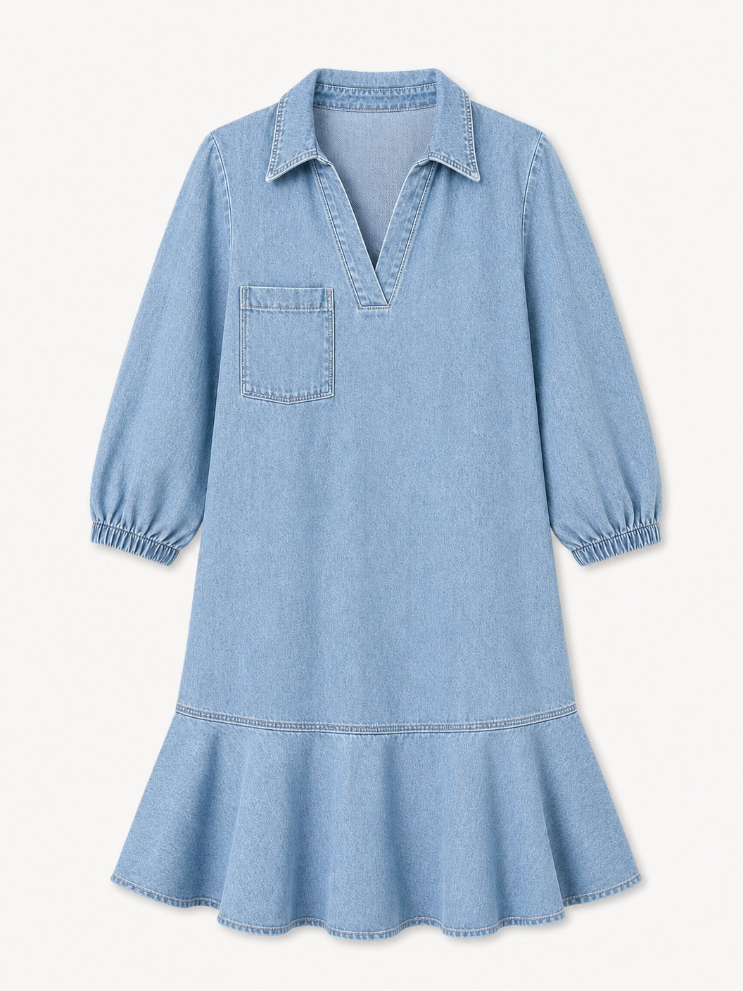 Knee-Length Denim Dress
