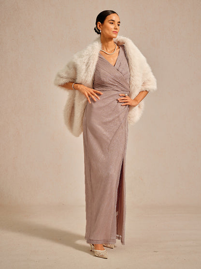 Faux Fur Shawl with Soft Touch and Fluffy Texture