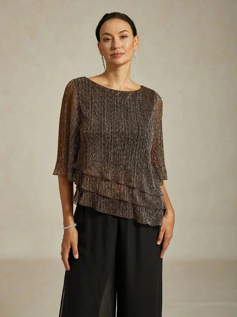 Chiffon Bloemenlaagjes Blouse