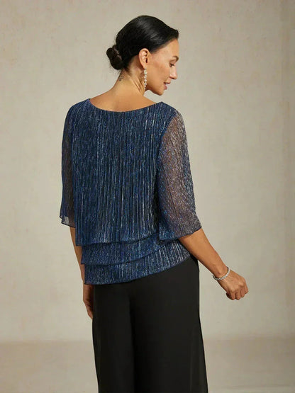 Chiffon Bloemenlaagjes Blouse