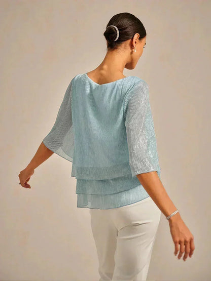 Chiffon Bloemenlaagjes Blouse