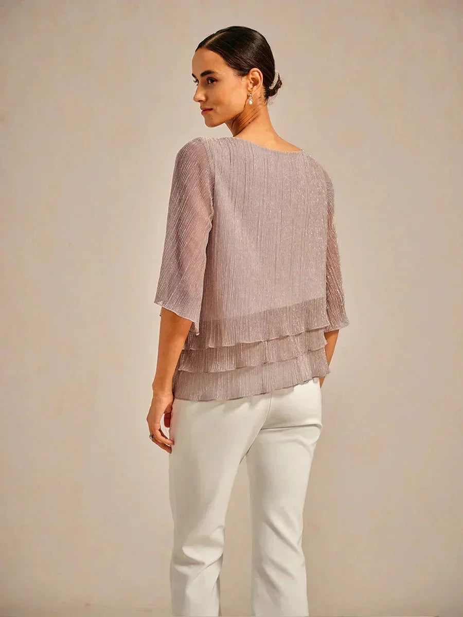 Chiffon Bloemenlaagjes Blouse