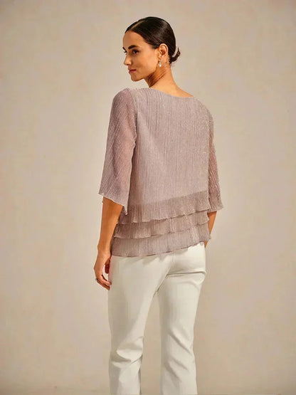 Chiffon Bloemenlaagjes Blouse