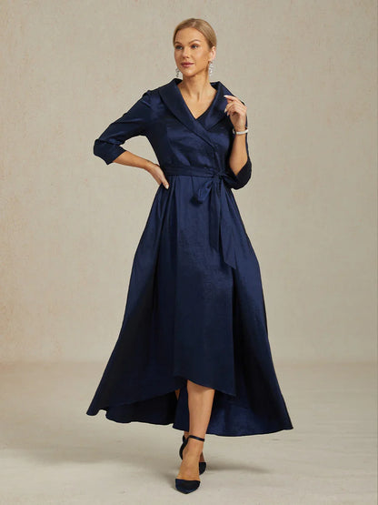 Florales Chiffon-Abendkleid mit asymmetrischem Saum