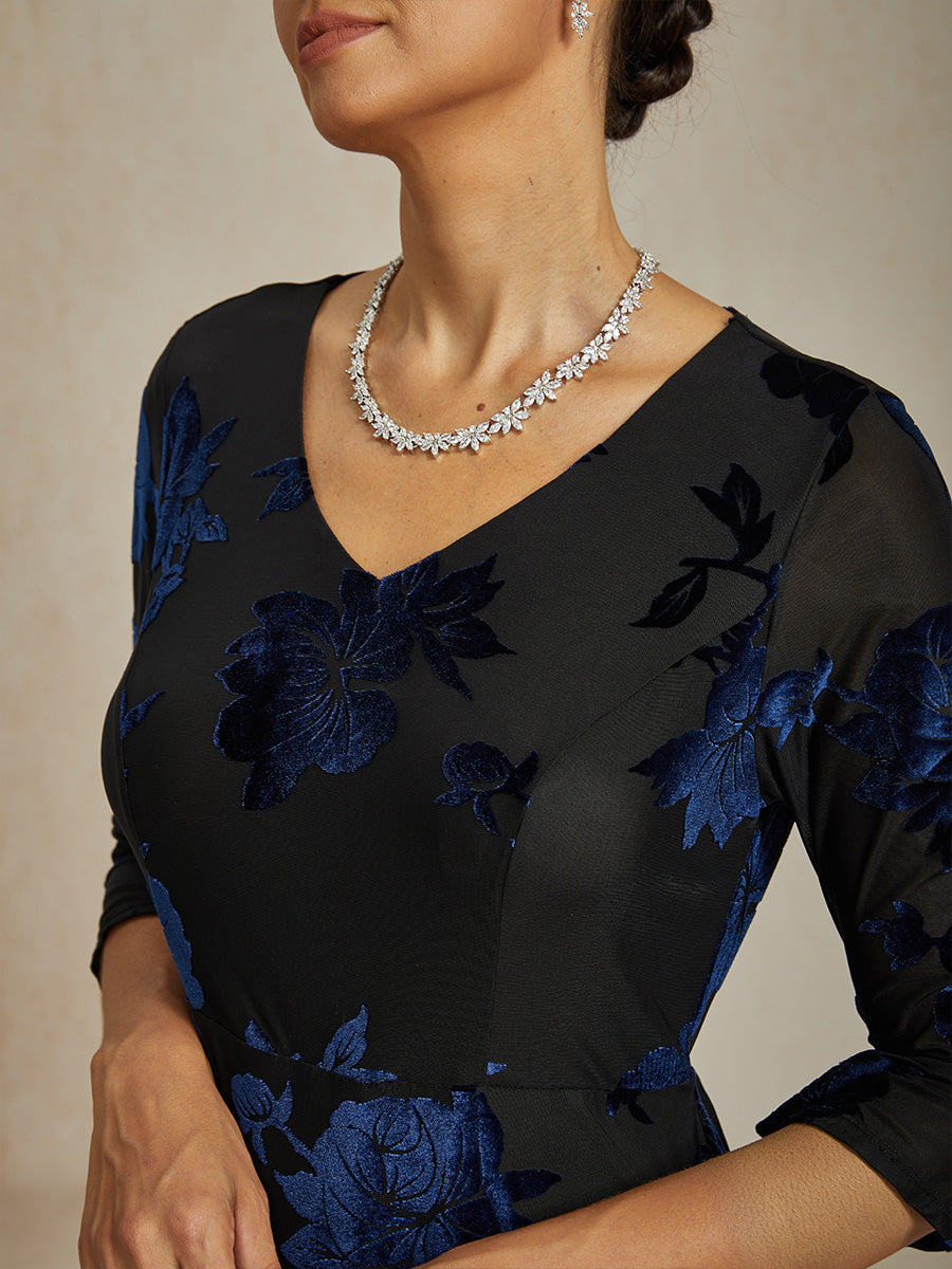 Maxikleid mit Rüschen und flatternder Spitze