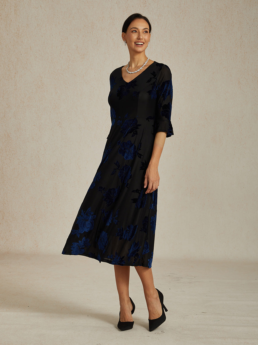 Maxikleid mit Rüschen und flatternder Spitze