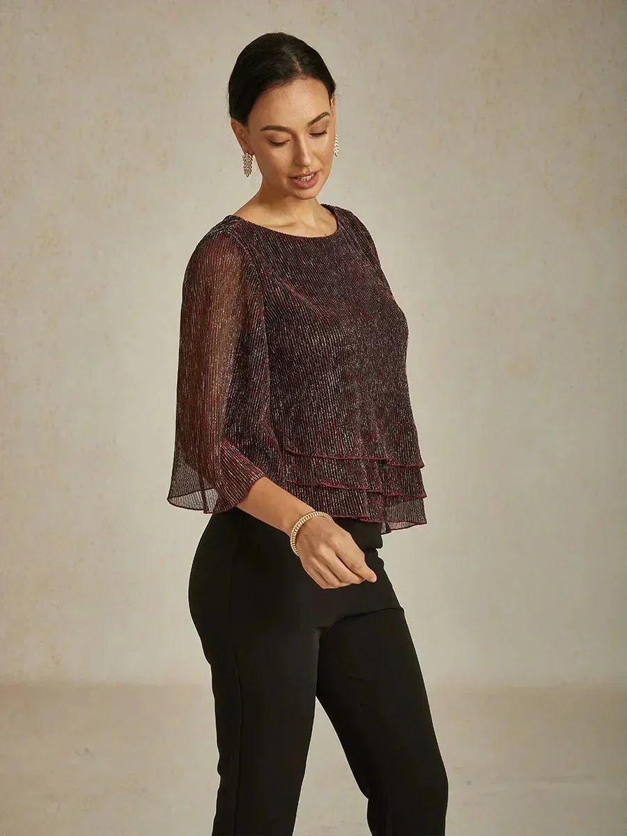 Chiffon Bloemenlaagjes Blouse