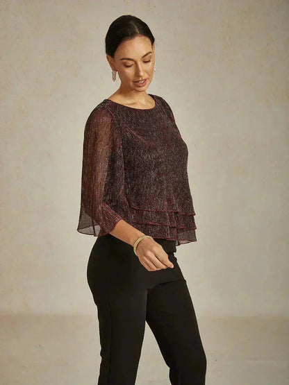 Chiffon Bloemenlaagjes Blouse