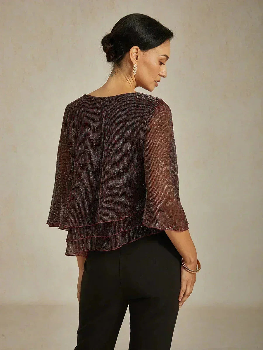 Chiffon Bloemenlaagjes Blouse