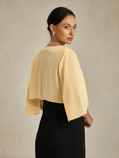 Asymmetrisches, kurzes Chiffon-Cover-Up