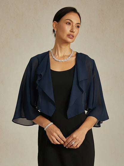 Asymmetrisches, kurzes Chiffon-Cover-Up