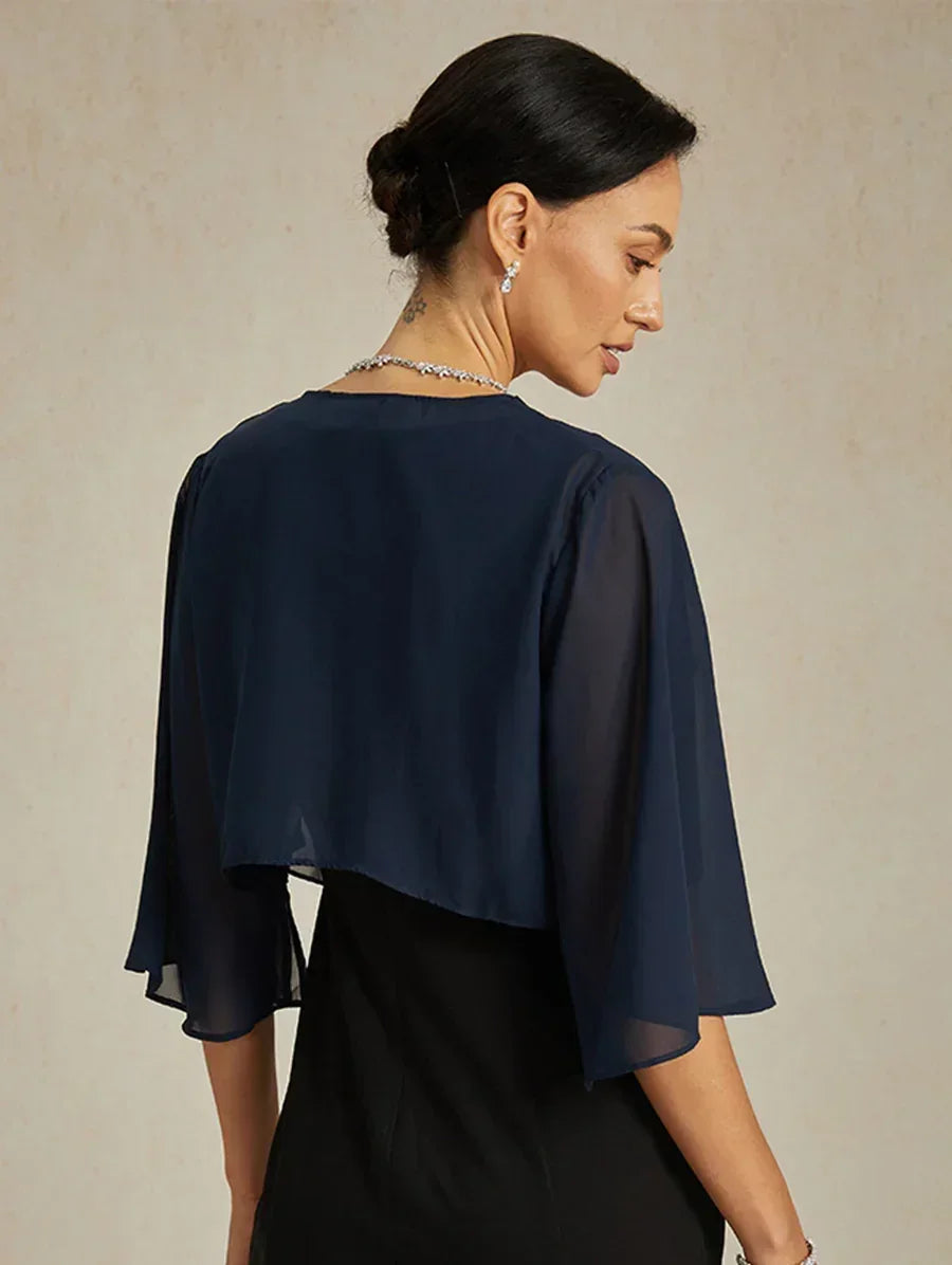 Asymmetrisches, kurzes Chiffon-Cover-Up