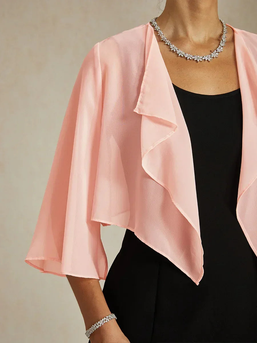 Asymmetrisches, kurzes Chiffon-Cover-Up