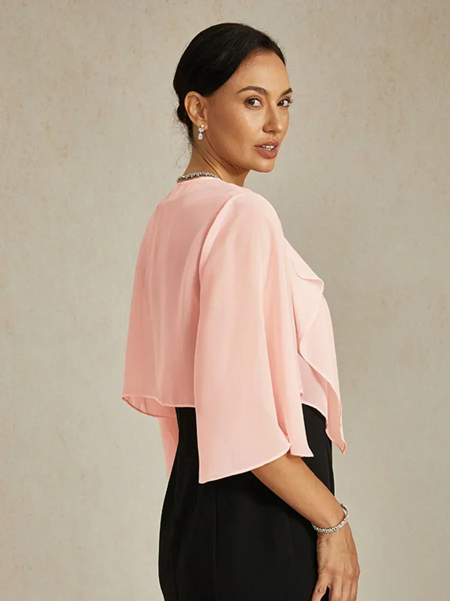 Asymmetrisches, kurzes Chiffon-Cover-Up