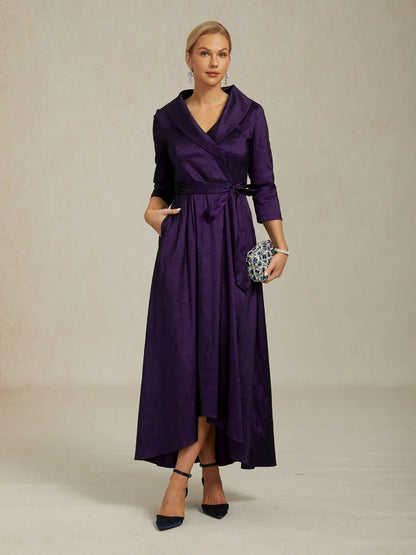 Florales Chiffon-Abendkleid mit asymmetrischem Saum