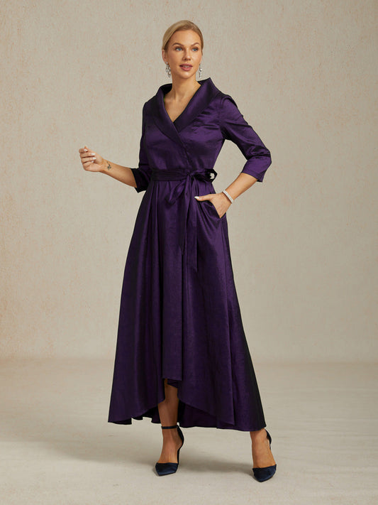 Florales Chiffon-Abendkleid mit asymmetrischem Saum