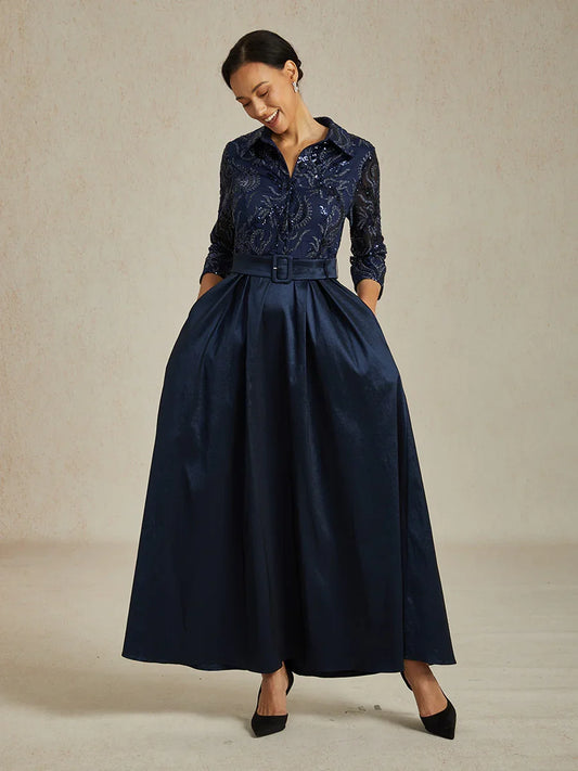 Florales Chiffon-Abendkleid mit asymmetrischem Saum